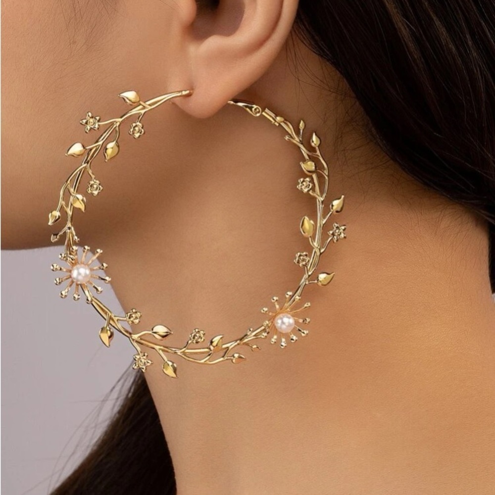 Pearl Hoop Earrings